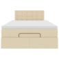 Preview: Ottoman-Bett mit Matratze Creme 120x190 cm Stoff