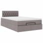 Preview: Ottoman-Bett mit Matratze Taupe 120x200 cm Stoff