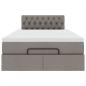 Preview: Ottoman-Bett mit Matratze Taupe 120x200 cm Stoff