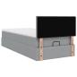 Preview: Ottoman-Bett mit Matratze Hellgrau 80x200 cm Stoff