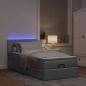 Preview: Ottoman-Bett mit Matratze Hellgrau 80x200 cm Stoff