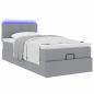 Preview: Ottoman-Bett mit Matratze Hellgrau 80x200 cm Stoff