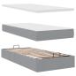 Preview: Ottoman-Bett mit Matratze Hellgrau 80x200 cm Stoff