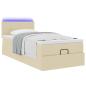 Preview: Ottoman-Bett mit Matratze Creme 90x190 cm Stoff