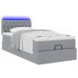 Preview: Ottoman-Bett mit Matratze Hellgrau 90x190 cm Stoff