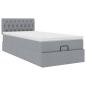 Preview: Ottoman-Bett mit Matratze Hellgrau 90x190 cm Stoff