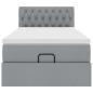 Preview: Ottoman-Bett mit Matratze Hellgrau 90x190 cm Stoff