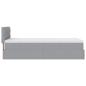 Preview: Ottoman-Bett mit Matratze Hellgrau 90x190 cm Stoff