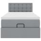 Preview: Ottoman-Bett mit Matratze Hellgrau 90x200 cm Stoff