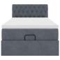 Preview: Ottoman-Bett mit Matratze Dunkelgrau 100x200 cm Samt