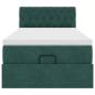 Preview: Ottoman-Bett mit Matratze Dunkelgrün 100x200 cm Samt