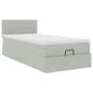 Preview: Ottoman-Bett mit Matratze Hellgrau 90x190 cm Samt