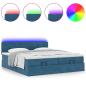 Preview: Ottoman-Bett mit Matratzen Dunkelblau 200x200 cm Samt