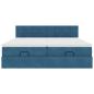 Preview: Ottoman-Bett mit Matratzen Dunkelblau 200x200 cm Samt