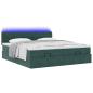 Preview: Ottoman-Bett mit Matratzen Dunkelgrün 160x200 cm Samt
