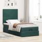 Preview: Ottoman-Bett mit Matratzen Dunkelgrün 90x200 cm Samt