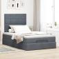 Preview: Ottoman-Bett mit Matratzen Dunkelgrau 120x200 cm Samt