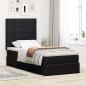 Preview: Ottoman-Bett mit Matratzen Schwarz 100x200 cm Samt