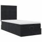 Preview: Ottoman-Bett mit Matratzen Schwarz 100x200 cm Samt
