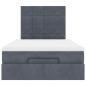 Preview: Ottoman-Bett mit Matratzen Dunkelgrau 120x190 cm Samt