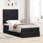 Preview: Ottoman-Bett mit Matratzen Schwarz 90x190 cm Samt
