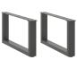 Preview: ARDEBO.de - Couchtischbeine U-Form 2 Stk. Anthrazit 60x(30-31) cm Stahl