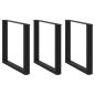 Preview: ARDEBO.de - Couchtischbeine U-Form 3 Stk. Schwarz 80x(72-73) cm Stahl