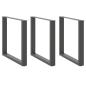 Preview: ARDEBO.de - Couchtischbeine U-Form 3 Stk. Anthrazit 90x(72-73) cm Stahl