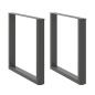 Preview: ARDEBO.de - Couchtischbeine U-Form 2 Stk. Anthrazit 90x(72-73) cm Stahl
