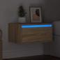 Preview: Wand-Nachttisch mit LED-Leuchten Sonoma-Eiche