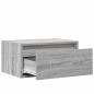 Preview: Wand-Nachttische mit LED-Leuchten 2 Stk. Grau Sonoma