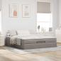 Preview: Ottoman-Bett mit Matratze Taupe 160x200 cm Stoff