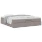 Preview: Ottoman-Bett mit Matratze Taupe 160x200 cm Stoff