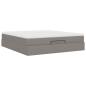 Preview: Ottoman-Bett mit Matratze Taupe 160x200 cm Stoff
