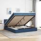 Preview: ARDEBO.de - Ottoman-Bett mit Matratze Blau 160x200 cm Stoff