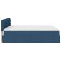 Preview: Ottoman-Bett mit Matratze Blau 160x200 cm Stoff