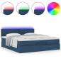 Preview: Ottoman-Bett mit Matratze Blau 160x200 cm Stoff