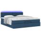 Preview: Ottoman-Bett mit Matratze Blau 160x200 cm Stoff