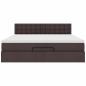 Preview: Ottoman-Bett mit Matratze Dunkelbraun 180x200 cm Stoff