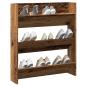 Preview: ARDEBO.de - Schuhregal Wandmontage Altholz-Optik 80x18x90 cm Holzwerkstoff