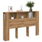 Preview: ARDEBO.de - Kopfteil mit Stauraum Artisan-Eiche 160x18,5x103,5 cm