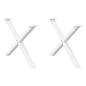 Preview: ARDEBO.de - Couchtischbeine X-Form 2 Stk. Weiß 70x(42-43) cm Stahl