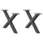 Preview: ARDEBO.de - Couchtischbeine X-Form 2 Stk. Anthrazit 60x(30-31) cm Stahl