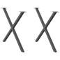 Preview: ARDEBO.de - Esstischbeine X-Form 2 Stk. Anthrazit 90x(72-73) cm Stahl