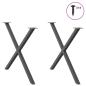 Preview: Esstischbeine X-Form 2 Stk. Anthrazit 90x(72-73) cm Stahl