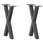 Preview: ARDEBO.de - Couchtischbeine X-Form 2 Stk. Anthrazit 38x(42-43) cm Stahl