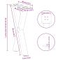Preview: Couchtischbeine X-Form 2 Stk. Anthrazit 38x(42-43) cm Stahl