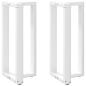 Preview: Bartischbeine T-Form 2 Stk. Weiß 40x35x(91-92) cm Stahl