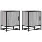 Preview: Nachttische 2 Stk. Grau Sonoma 40x31x50 cm Holzwerkstoff Metall