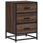 Preview: Nachttisch Braun Eichen-Optik 40x34,5x60cm Holzwerkstoff Metall